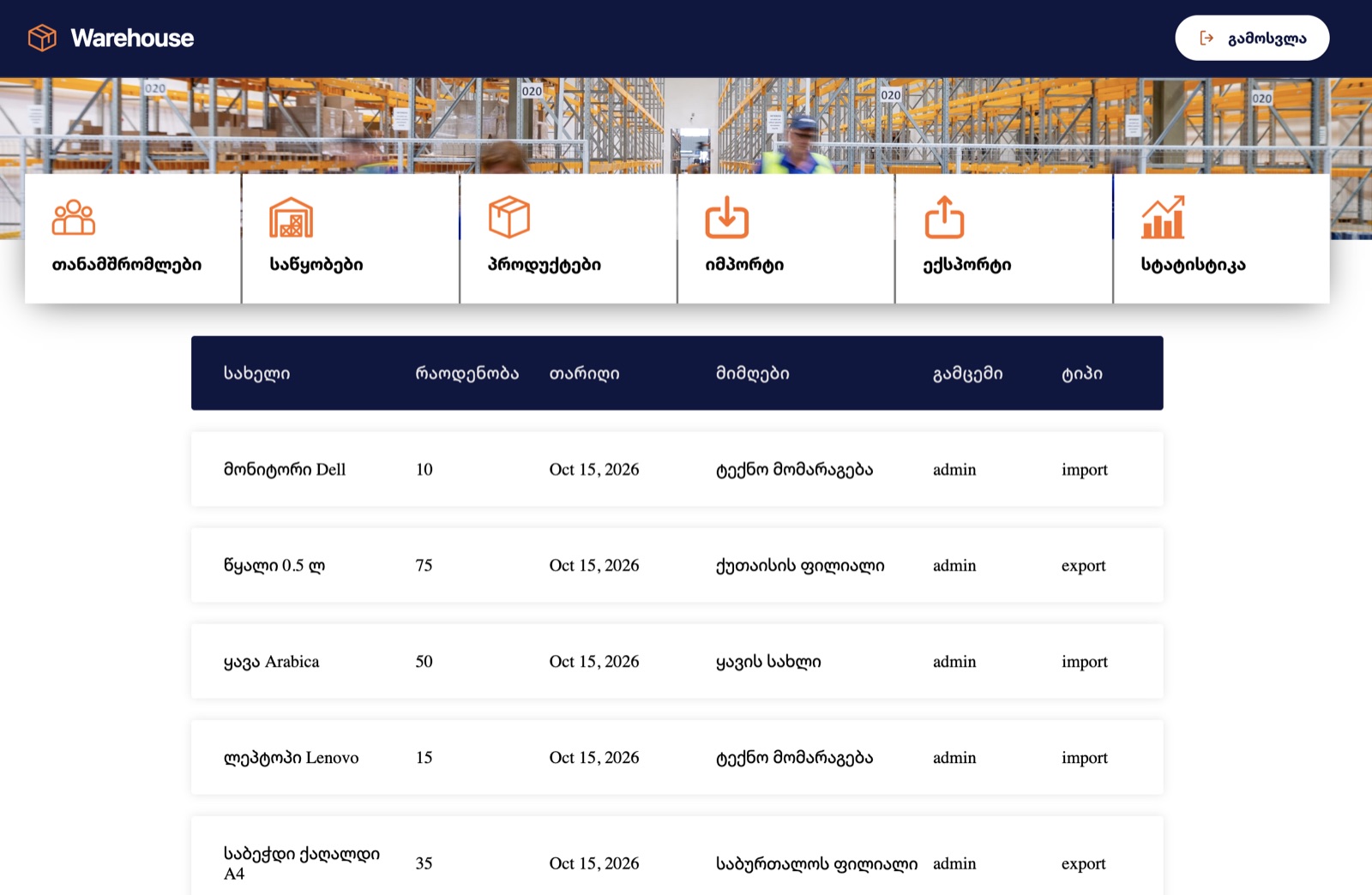 WMS — Warehouse Management System